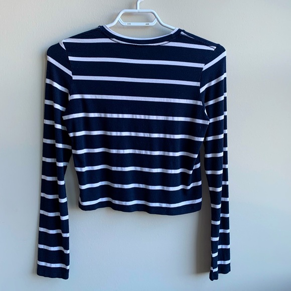 American Apparel Cropped Striped Long Sleeve - Picture 3 of 3